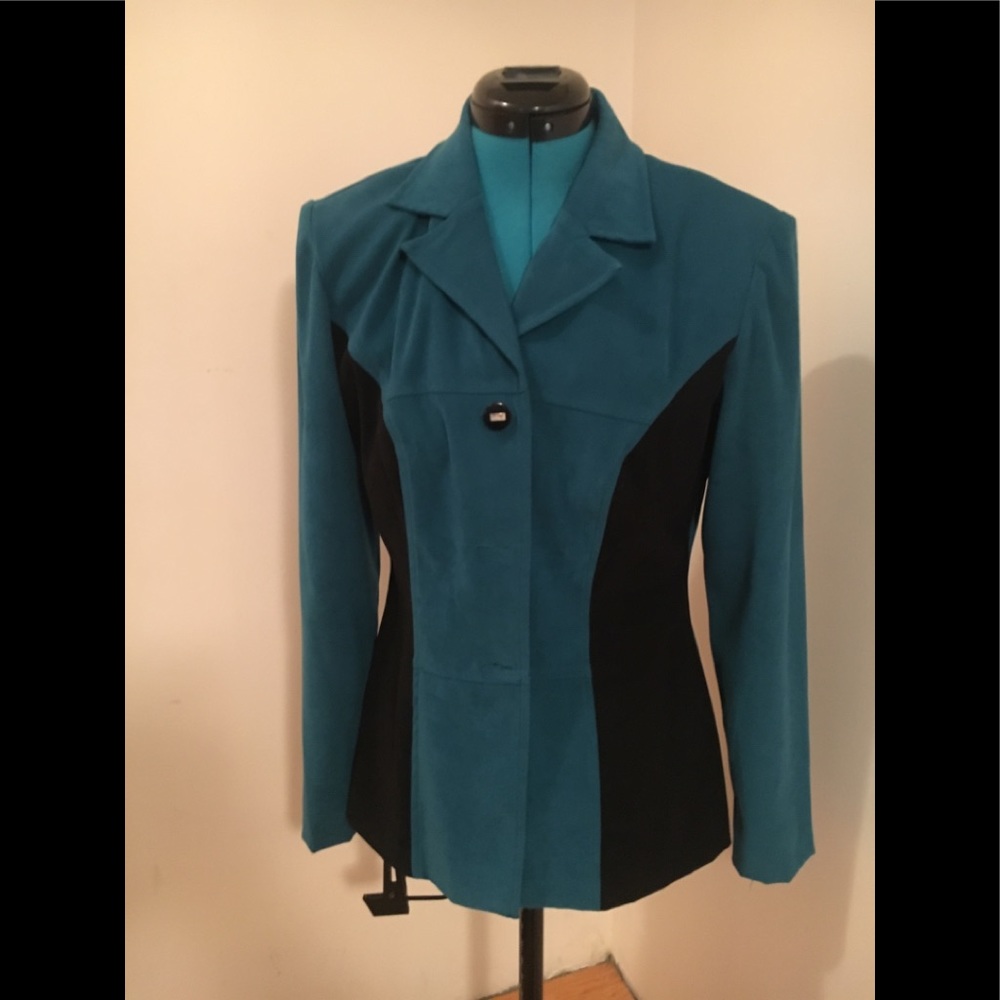 Junior blazer very soft material teal and black